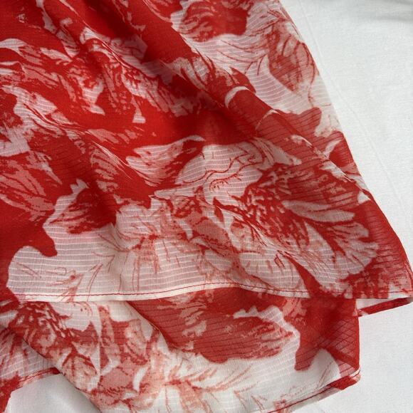 Chelsea28 Womens Red Floral Halter Ruffle Midi Dress Size M Boho Fairy Statement - Picture 6 of 16